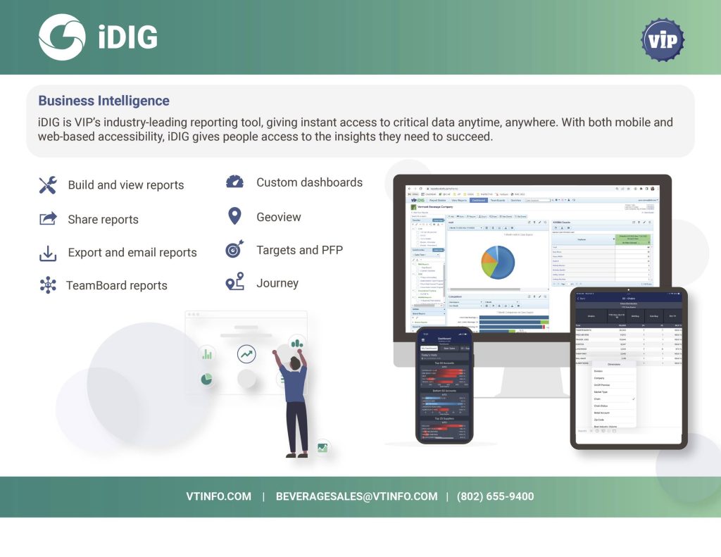 iDIG is VIP’s industryleading reporting tool for critical data